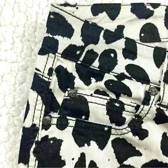 Daang Goodman Tripp Creme/Black Animal Print Stretch Skinny Pants Size 1 - Picture 6 of 16
